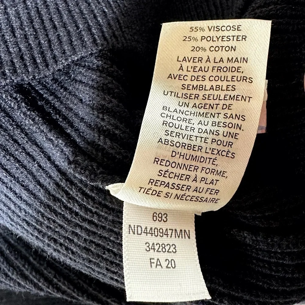 1901 Nordstrom Crewneck Ribbed Knit Sweater In Black Caviar Size XL NEW
